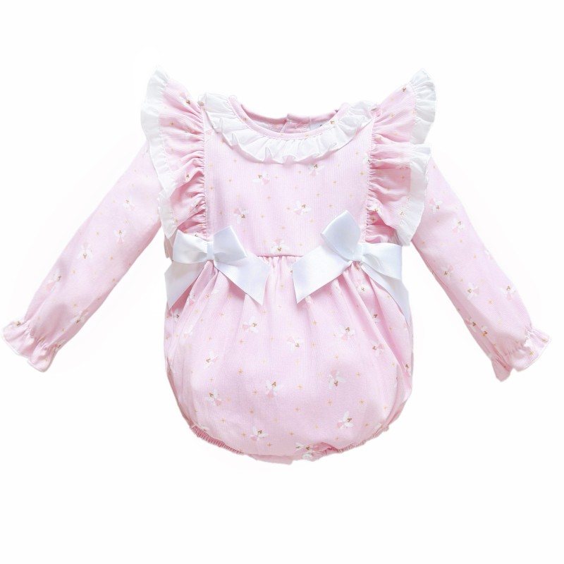 Baby Girl Pink Fairy Frilly Shoulder Romper "MYD25220"