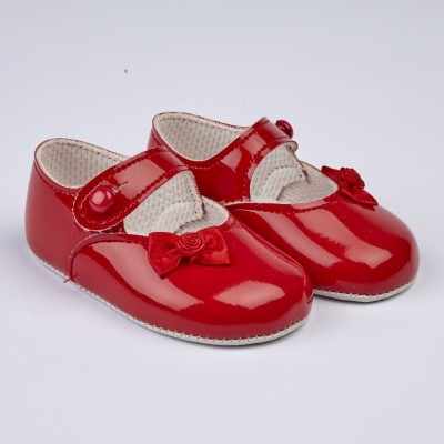 Red Patent Little Rose Bow...