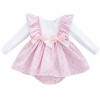 Baby Girl Pink Cotton Frilly Shoulder Dress "MYD25224"