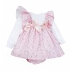 Baby Girl Pink Cotton Frilly Shoulder Dress "MYD25224"