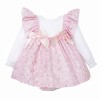 Baby Girl Pink Cotton Frilly Shoulder Dress "MYD25224"