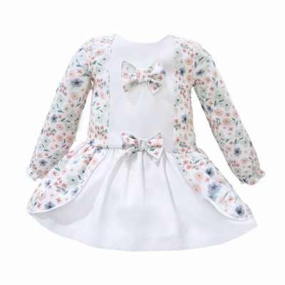 Baby Girl Pink Cotton Floral Dress with Pants "MYD25227"
