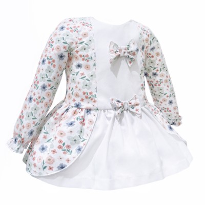 Baby Girl Pink Cotton Floral Dress with Pants "MYD25227"