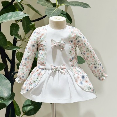 Baby Girl Pink Cotton Floral Dress with Pants "MYD25227"