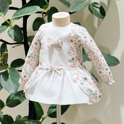 Baby Girl Pink Cotton Floral Dress with Pants "MYD25227"