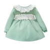 Baby Girl Green Soft Cotton Puff Dress with Pants "MYD25232"