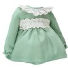 Baby Girl Green Soft Cotton Puff Dress with Pants "MYD25232"