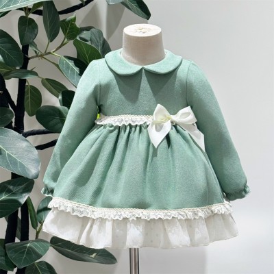 Baby Girl Green Soft Cotton Puff Ball Dress with Pants "MYD25233"