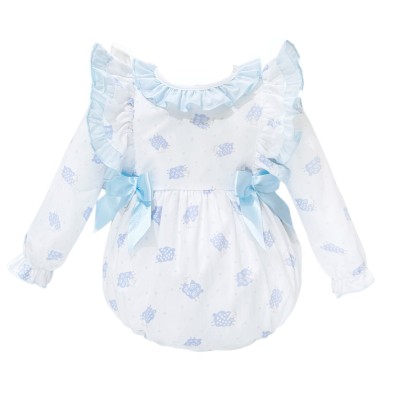 Baby Girl White Blue Sheep...
