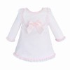 Baby Girl Pink Waffle Dress Satin Bow and Lace Details "2530"