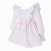 Baby Girl Pink Waffle Big Frilly Collar Dress "2532"