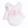 Baby Girl Pink Waffle Frilly Shoulder Romper "2533"