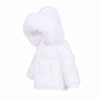 Baby Unisex White Puffer Coat with Faux Fur Hood "MYD409W"