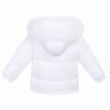 Baby Unisex White Puffer Coat with Faux Fur Hood "MYD409W"