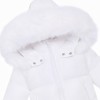Baby Unisex White Puffer Coat with Faux Fur Hood "MYD409W"
