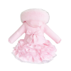 Baby Girl Pink Frilly Bottom Coat with Faux Fur Hood "MYD415 Pink"