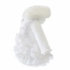 Baby Girl White Frilly Bottom Coat with Faux Fur Hood "MYD415 White"