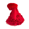 Baby Girl Red Frilly Bottom Coat with Faux Fur Hood "MYD415 Red"
