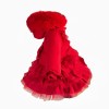 Baby Girl Red Frilly Bottom Coat with Faux Fur Hood "MYD415 Red"