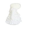 Baby Girl White Frilly Bottom Coat with Faux Fur Hood "MYD416 White"