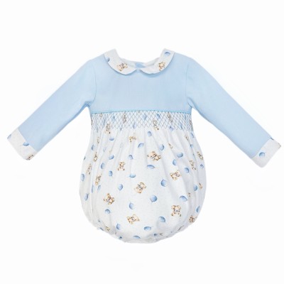 Baby Boy Blue Teddy Smocked...