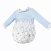 Baby Boy Blue Teddy Smocked Romper "MYD25250"