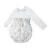 Baby Boy Beige Animal Print Smocked Romper "MYD25251"