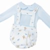 Baby Boy Blue Teddy Print Romper with Shirt "MYD25256"
