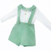Baby Boy Green Cozy Cotton Brace Shorts with Shirt "MYD25257"