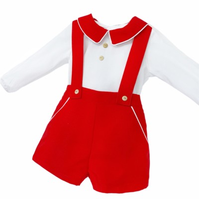 Baby Boy Cozy Winter Cotton Brace Shorts with Shirt "MYD25258"