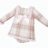 Baby Girl Pink Tartan Woven Dress with Pants "MYD25239"
