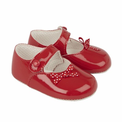 Red Patent Polka Dot Bow...