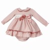 Baby Girl Dusty Pink Cozy Cotton Puff Ball Dress with Pants "MYD25260"