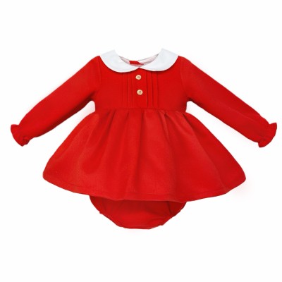 Baby Girl Red Cotton Puff...