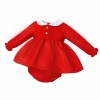 Baby Girl Red Cotton Puff Ball Dress with Pants "MYD25245"