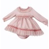 Baby Girl Dusty Pink Cotton Puff Ball Dress with Pants "MYD25242"