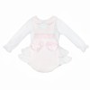 Baby Girl Pink Waffle Frilly Bottom Romper with Shirt "2537"