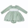 Baby Girl Winter Cozy Soft Cotton Green Puff Ball Dress with Pants "MYD25270"