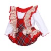 Baby Girl Red Tartan Frilly Shoulder Romper with Shirt "2165 R"