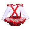 Baby Girl Red Tartan Frilly Shoulder Romper with Shirt "2165 R"