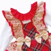 Baby Girl Red Tartan Frilly Shoulder Romper with Shirt "2165 R"