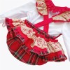Baby Girl Red Tartan Frilly Shoulder Romper with Shirt "2165 R"