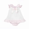 Baby Girl White Embroidery Frilly Dress with Pants "MYD26004"
