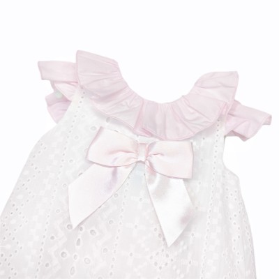 Baby Girl White Embroidery Frilly Dress with Pants "MYD26004"