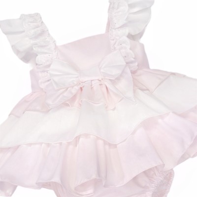 Baby Girl Pink Cotton Puff Ball Summer Dress with Pants "MYD26011"