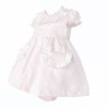 Baby Girl Pink Cotton Smocked Collar Puff Dress with Pants "MYD26013"