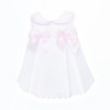 Baby Girl White Waffle with Pink Bow Dress "2602 WP"