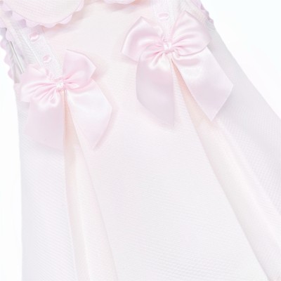 Baby Girl Pink Waffle with Pink Bow Dress "2603"