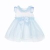 Baby Girl Blue Tulle Mesh Dress with Satin Bow "2607 Blue"