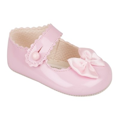 Pink Patent Pram Shoes with...
